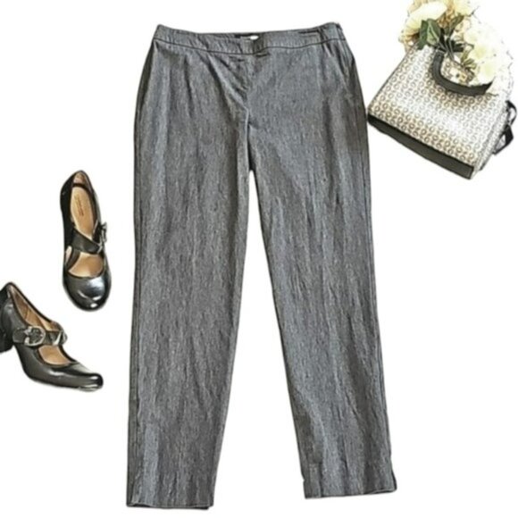 Talbots Women's Dress Pants Size 6 Dark Grey Chatham Ankle Fitted Side Zipper - Picture 1 of 15